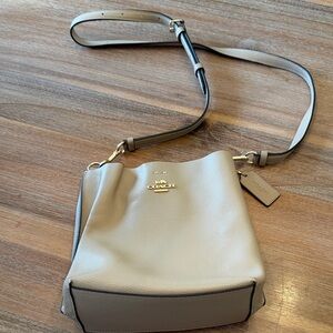 Coach Beige Leather Crossbody Bag